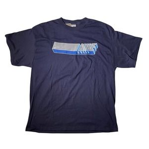 Vintage Y2K Nike Block Letters‎ Tshirt Gray Tag USA Made Mens Large Blue